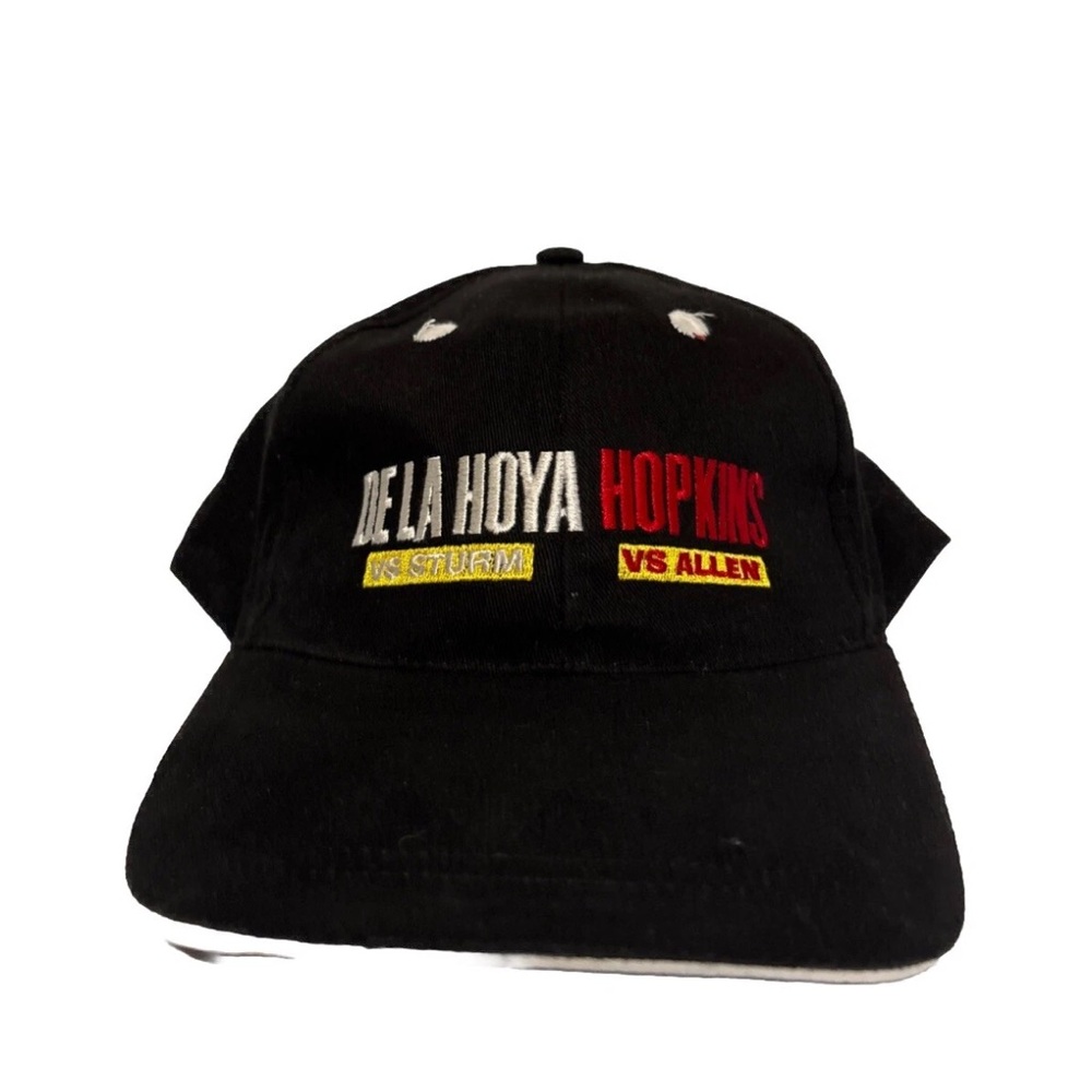 NEW Vintage Oscar De La Hoya VS Hopkins Black Adjustable Hat Boxing